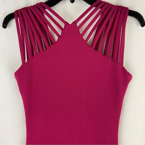 Dress the Population Gwen in Pop Pink Strappy Bodycon Dress Size Extra Small - Picture 8 of 9